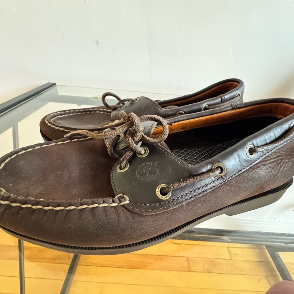 Timberland Dark Brown Leather Boat Shoes